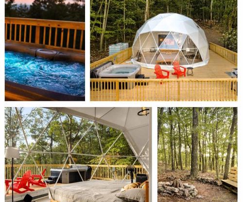 Luxe Dome w Hot Tub, Full Bath & Mountain View