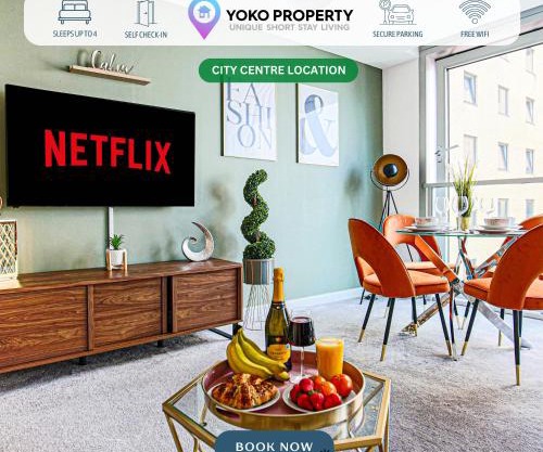 Luxury Apartment - City Centre - Free Parking, Fast Wifi, Sky TV and Netflix by Yoko Property