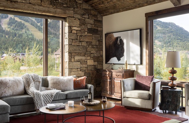 Luxury home with expansive views of the slopes of Jackson Hole Mountain Resort.