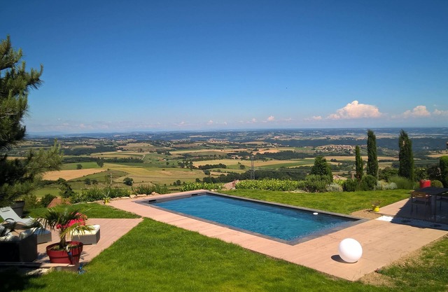 luxury house with view and pool in the Pilat region of Condrieu