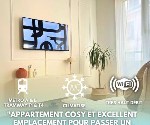 Lyon Suite Cosy - Climatisé - Appartement T2 - Proche Parc Tête d'Or