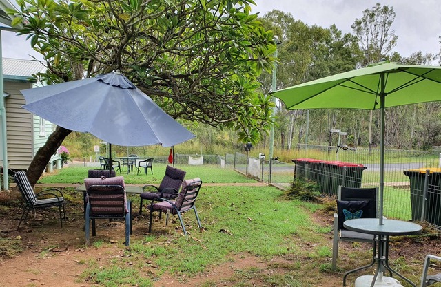 Meyenburg Double bed Tent, Mt Morgan, Qld with shared bath/kitchen