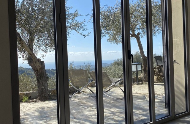 Modern architect's house in olive grove with sea views