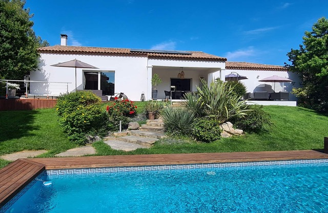 Modern villa in a medieval village near Montpellier and sea
