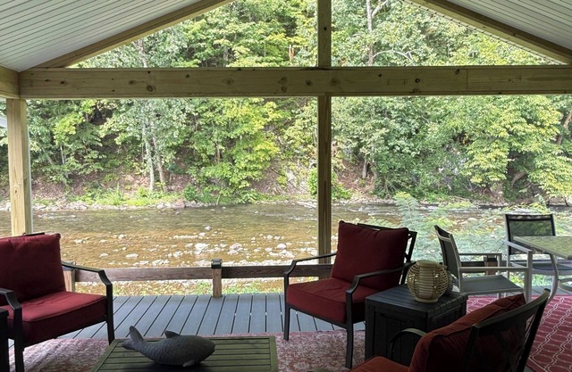 Mountains surround Doe River 400 ft Frontage, wildlife out the back door.