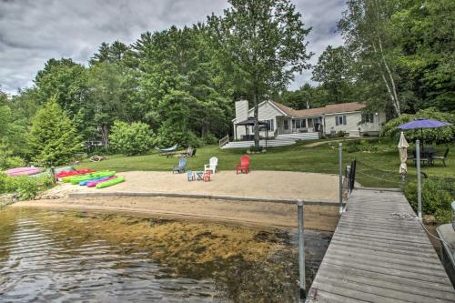New Hampshire Home with Private Beach, Dock and Rafts!