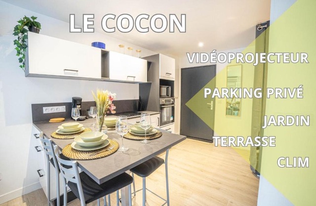 NEW Le Cocon-Clim-Vidéoprojecteur-Parking-Wifi-TOP PROS Conciergerie Montpellier