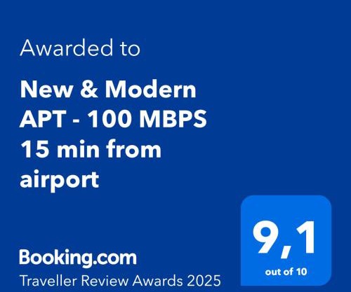 New & Modern APT - 100 MBPS 15 min from airport