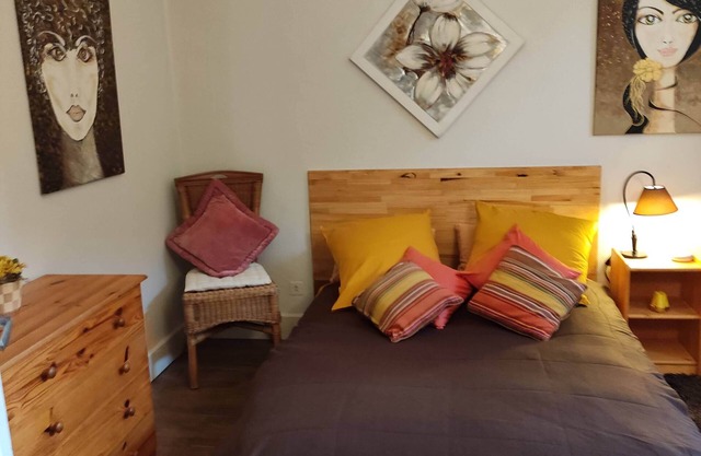 Nice bedroom with dressing room in beautiful apartment
