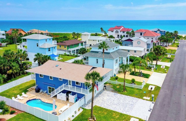 Ocean Blue – Coastal Haven w/Private Pool, Golf Cart, & Steps to the Beach!
