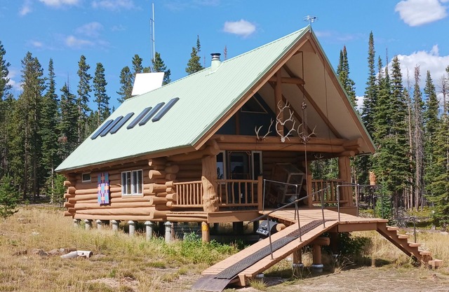 Off the grid cabin on private land surrounded by national forest.