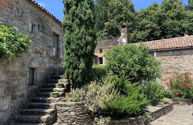 Old stone country house from the 16th century on the edge of Ardeche and Cévennes