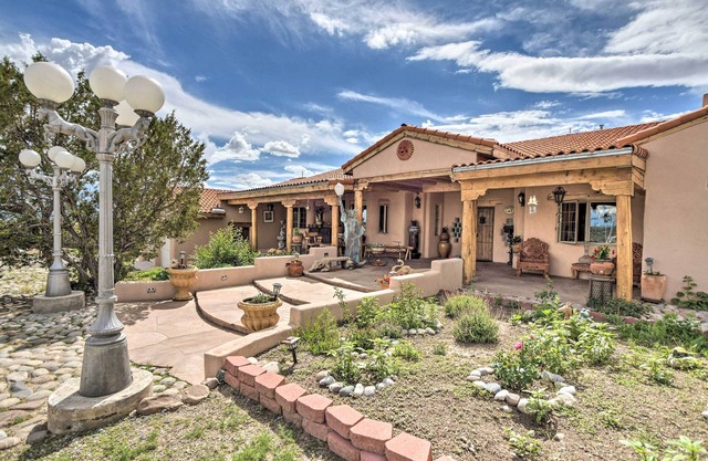 Ornate Santa Fe Adobe Home w/Gazebo + Patio!