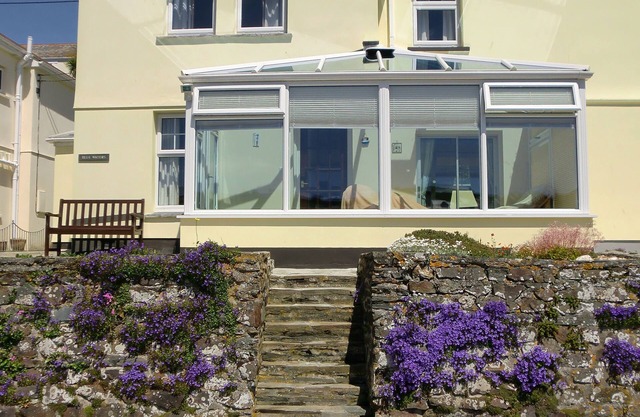 Perfect south facing cottage overlooking Mevagissey Harbour and across the bay.