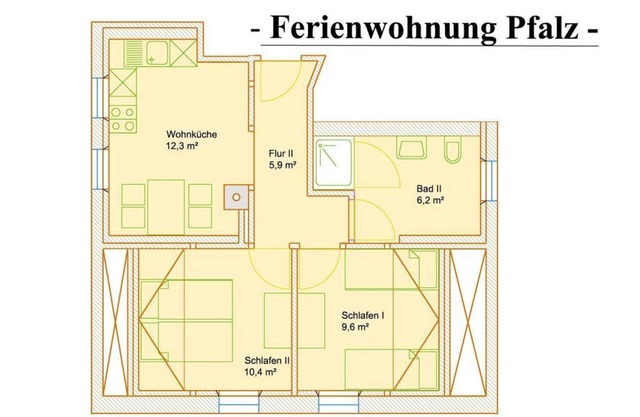 Pfalz, 2 Schlafzimmer - Fröhlich-daheim