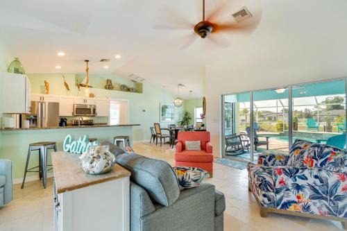 Pool with Waterfall Colorful Cape Coral Gem!