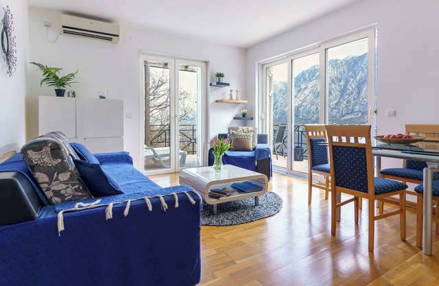 Prcanj hill apt with sea view terrace