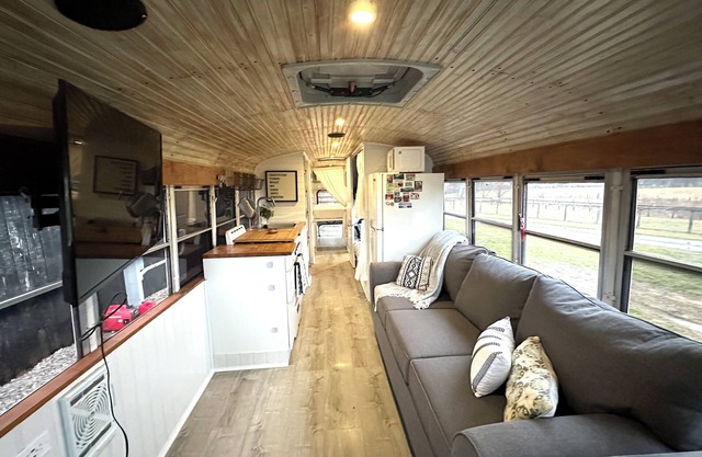 Quaint School Bus with AC near Red River Gorge