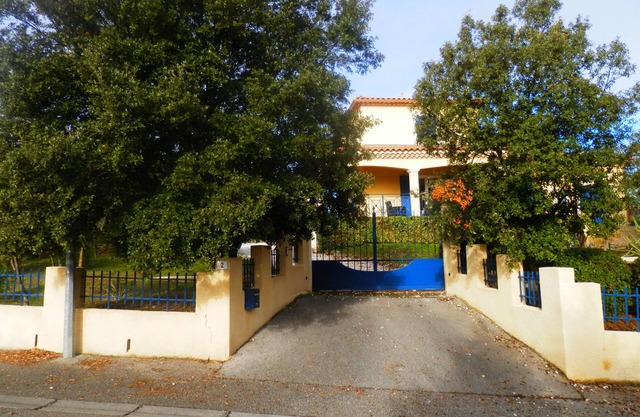 Recently built house in a wooded oaks, with pool.
