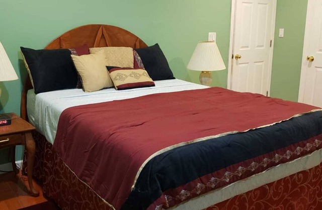Relax and rejuvenate in this Hideaway Apartment close to public transportation .