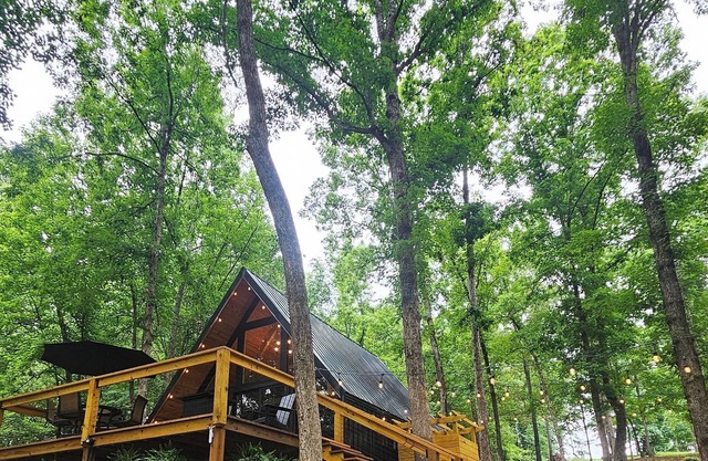 River cabin nPrivate, Scenic A-frame,Nigerian dwarf goats n
