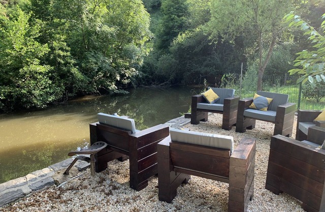 Riverside villa with jacuzzi in historical village