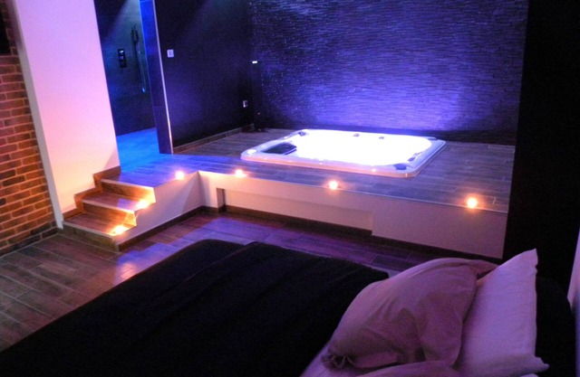 romantic room with private spa
