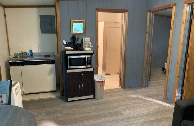 Rustic cabins in secluded campground with lake access and woods to wander in.