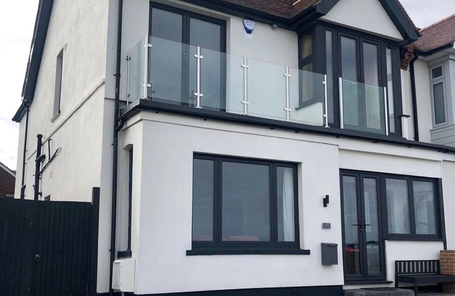 Seafront home with fabulous view - 20m to beach.