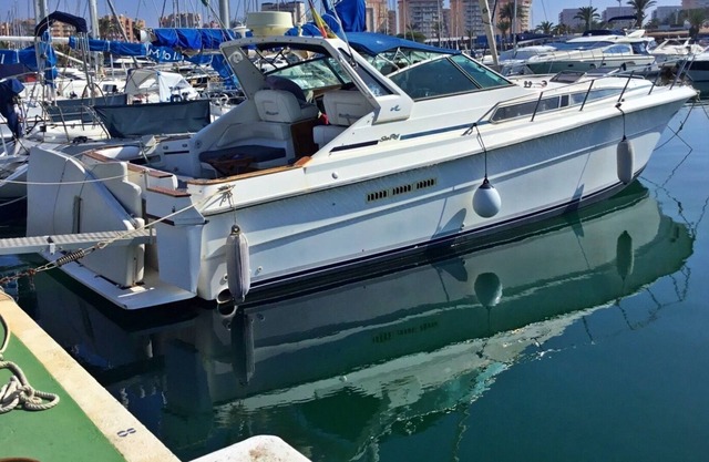 Searay 380 Cruiser Moored at Tomas Maestre Marina