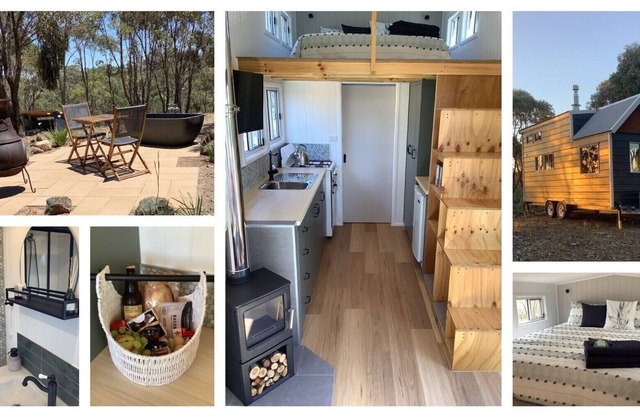 Secluded Bushland Tiny Home with outdoor Hot Tub and Hamper