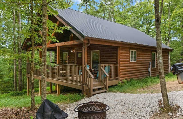 Secluded, forested, new cabin, 2-BR, 2-BA, Hot Tub, Wi-Fi, Smart TV's