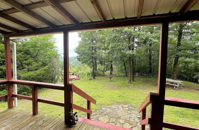 Secluded mountain cabin with Ozark views from porch!