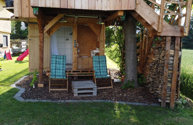 Sleeping on stilts in our tree house