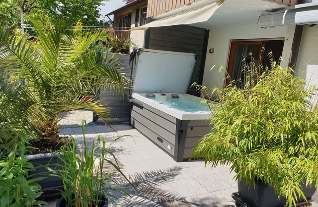 SPA Whirlpool Ferienwohnung mit Aachblick im Pfahlbaudorf Uhldingen am Bodensee