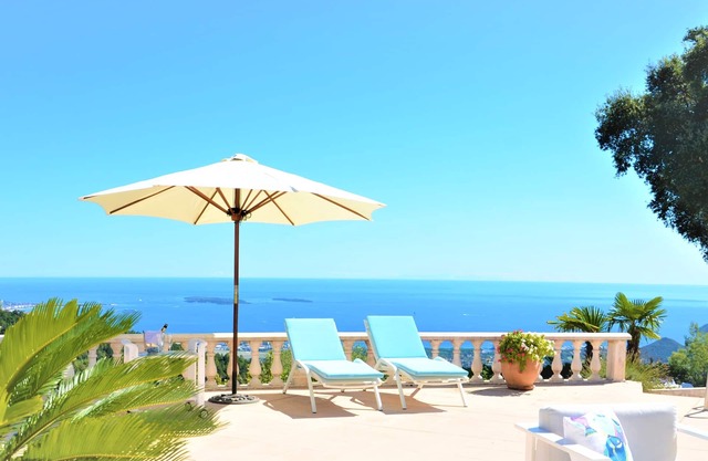 Splendid villa stunning sea view heated private pool high above Cannes Mandelieu