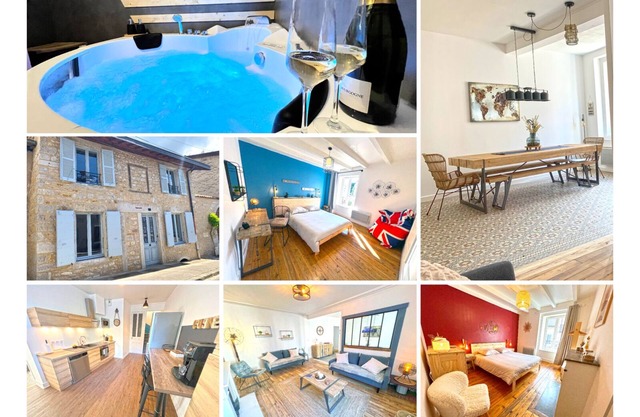 Stone house with jacuzzi 500m from the Ain 3bed 8p