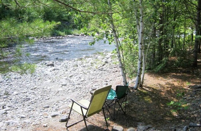 Streamside Campsite plus tiny cabin combines classic camping with rustic charm!