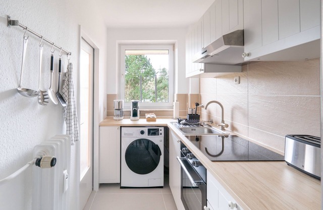 Studio apartment with kitchen and balcony
