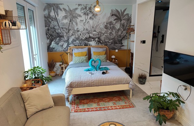 Superbe appartement avec jacuzzi avec jardin privé
