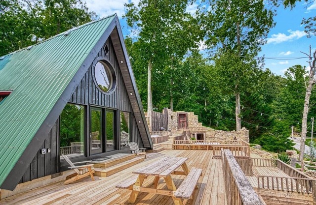 The Black Aframe ⛺️ - HOT TUB & ⛰Mountain Views