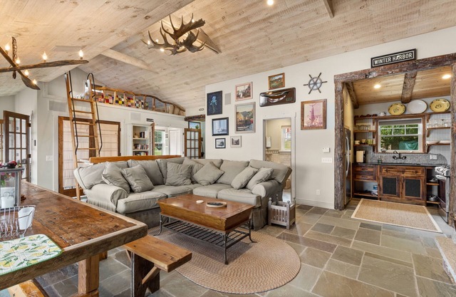 The Boathouse feet from the ocean, modern farmhouse décor with spectacular views