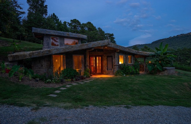 The Cavern on The Green. A unique hand-carved home. Quiet, great views