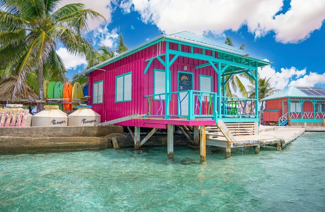 The Pink Seahorse Cabana at King Lewey's Island Resort, Placencia Cayes, Belize