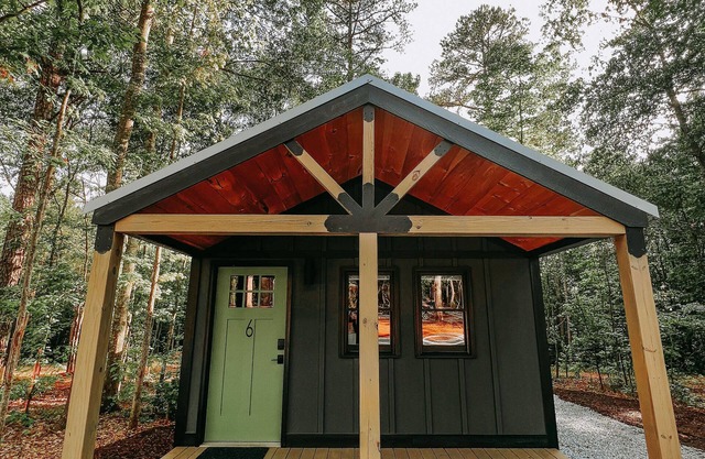 The tranquility of the woods surrounds Hartwell Cabins and RVs