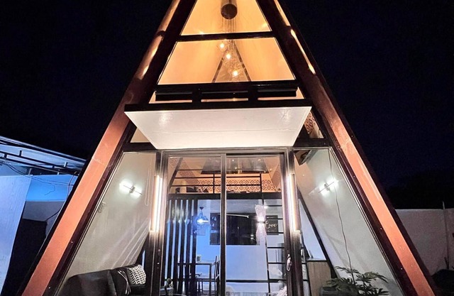 This A frame house is good for families, couples, or small group of friends.