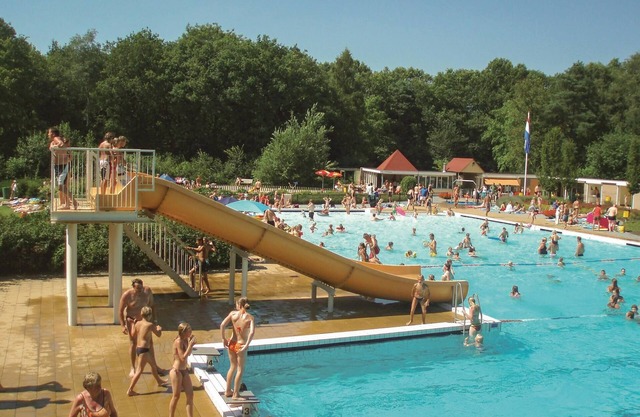 This vacation home in Vledder is located on a wooded and inviting vacation park in Drenthe.