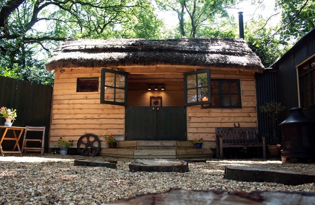 Unique and Bespoke Stunning Thatched Dorset Shepherds Huts with Private Hot Tub