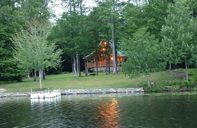 Vermont Lake Front Log Cabin Close to Mt. Snow