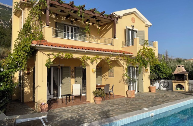 Villa Magdalani a Family Villa with Private Pool, Sea and Mountain Views.